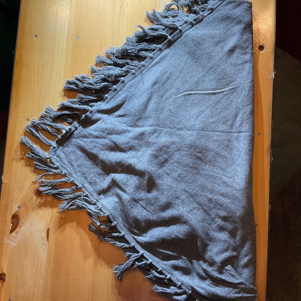 Grey Poncho with sleeves, one size fits most,